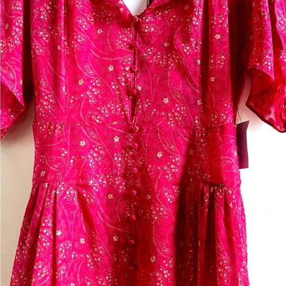 EQUIPMENT PARIS LIGHTWEIGHT SILK MIDI DRESS BUTTON FRONT 6 SMALL FLOWY FEMININE - Picture 6 of 13